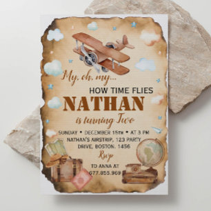 Convite de Aniversário para Aeronaves Vintage