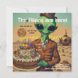 Convite de Aniversário para Alienígena Amigável