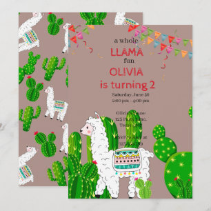 Convite de aniversário para Alpace Cactus
