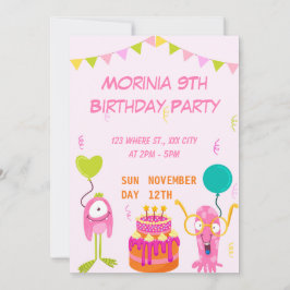 Convite de Aniversário para Animais Brancos do Par