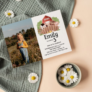 Convite de Aniversário para Animais da Fazenda Fot