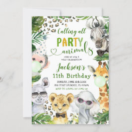 Convite de Aniversário para Animais da Festa Safar