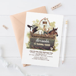 Convite de Aniversário para Animais de Criação