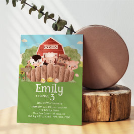 Convite de Aniversário para Animais de Criação Cuj