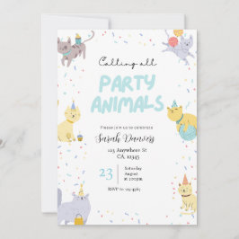 Convite de Aniversário para Animais de Festas