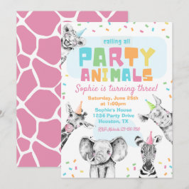 Convite de Aniversário para Animais de Festas | An