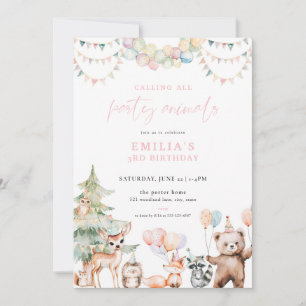 Convite de Aniversário para Animais de Festas de M