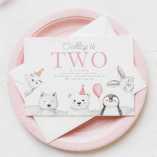Convite de Aniversário para Animais do Ártico