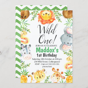 Convite De Aniversário Para Animais Safari Cute Wa