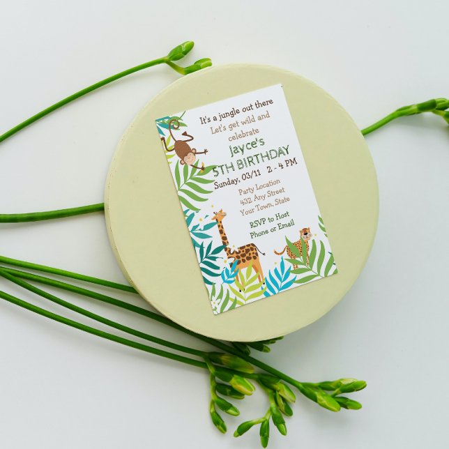 Convite de Aniversário para Animais Selvagens (Criador carregado)