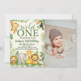 Convite de Aniversário para Animais Selvagens de S