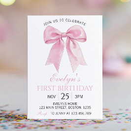 Convite de aniversário para Arco de Coquette Rosa