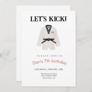 Convite de aniversário para artes marciais Taekwon