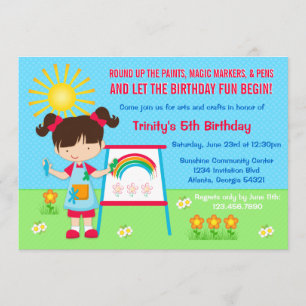 Convite de Aniversário para Artesanatos e Artes de