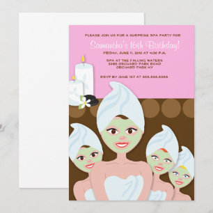 Convite De Aniversário Para As Raparigas Spa, Qua