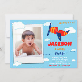 Convite de aniversário para avião fotográfico