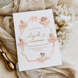 Convite de aniversário para Ballerinas Cute