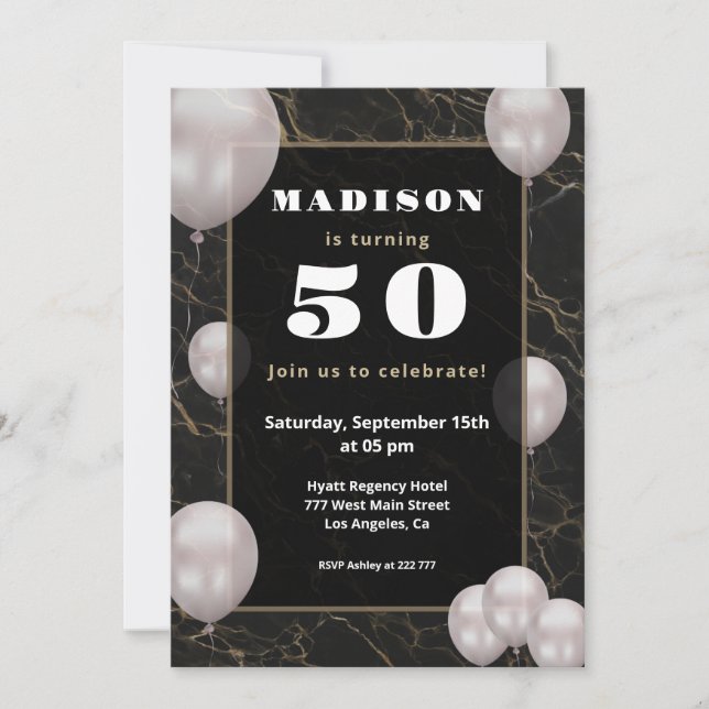 Convite de aniversário para balões (Frente)