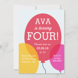 Convite de aniversário para balões