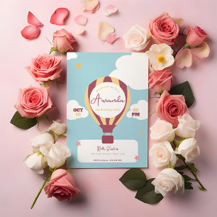 Convite de Aniversário para Balões de Ar Quente Wh