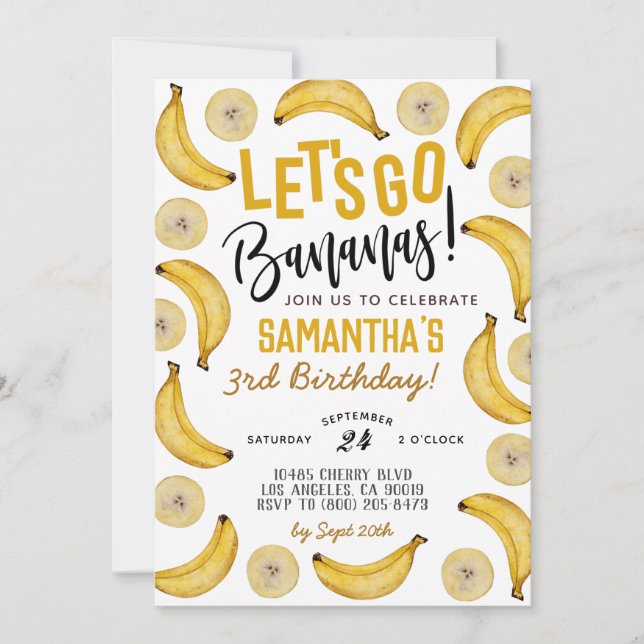Convite de Aniversário para Bananas de vamos (Frente)