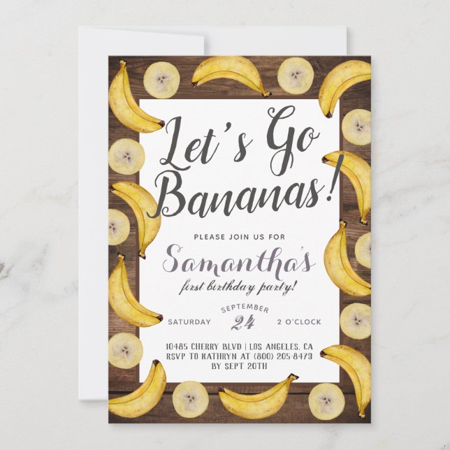 Convite de Aniversário para Bananas de vamos (Frente)