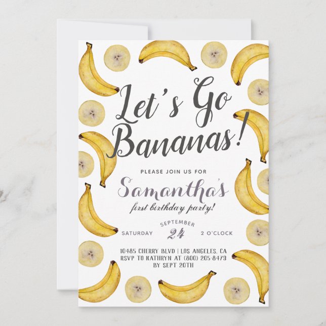 Convite de Aniversário para Bananas de vamos (Frente)