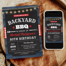 Convite de Aniversário para Barbecue 80 de Quintal