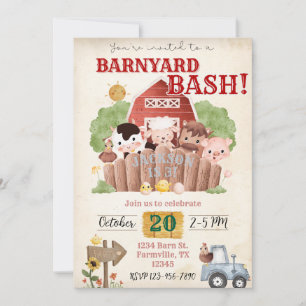 Convite de aniversário para Barnyard Bash