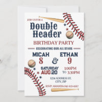 Convite de aniversário para Baseball de Cabeçalho