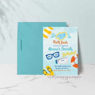 Convite de aniversário para Bash para piscina Part