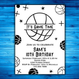 Convite de Aniversário para Basquete, Festa de Bol