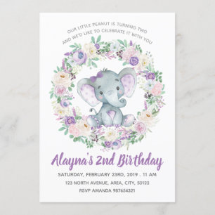 Convite de Aniversário para Bebê-lavanda