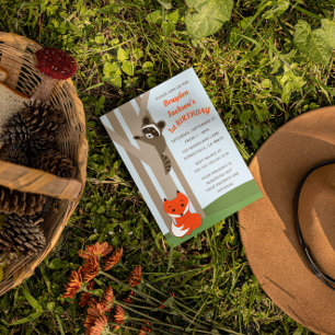 Convite de Aniversário para Bebês de Woodland