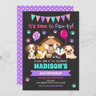 Convite de Aniversário para Bebês / Garota-Vinho