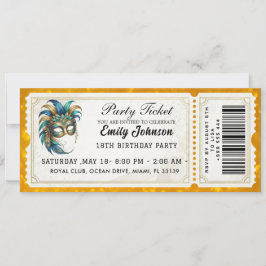 Convite de Aniversário para Bilhete de Festa de Ma