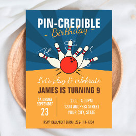 Convite de aniversário para boliches