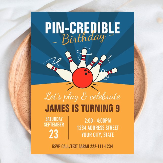 Convite de aniversário para boliches (Criador carregado)