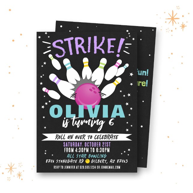 Convite de aniversário para boliches (Criador carregado)