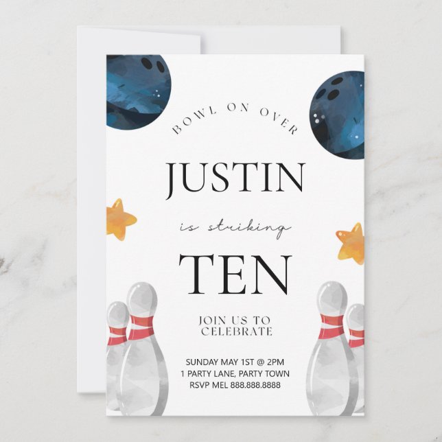 Convite De Aniversário Para boliches (Frente)