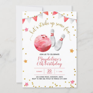 Convite de aniversário para Boliches