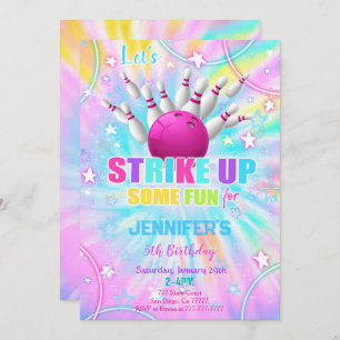 Convite de Aniversário para Boliches Editáveis