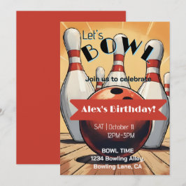 Convite de Aniversário para boliches - Vamos Bowl