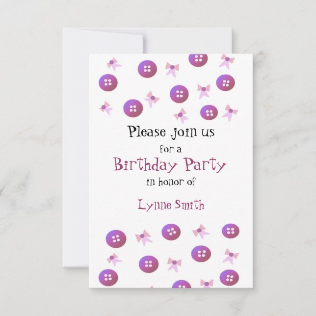 Convite de Aniversário para Botões e Arcos (Frente)