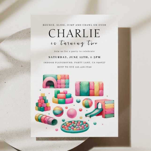 Convite de Aniversário para Brincar Indoor (Criador carregado)