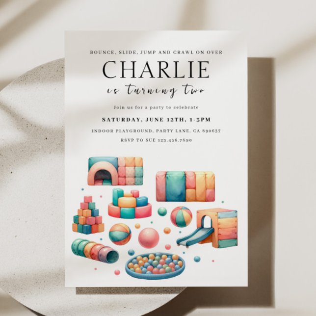 Convite de Aniversário para Brincar Indoor (Criador carregado)