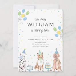 Convite de Aniversário para Cachorro Azul Pawty va