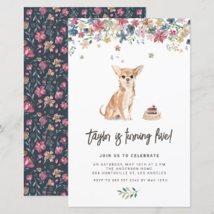 Convite de Aniversário para Cachorro Chihuahua Wat