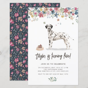 Convite de Aniversário para Cachorro Dalmático