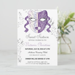 Convite de Aniversário para Carnaval de Mascarada 